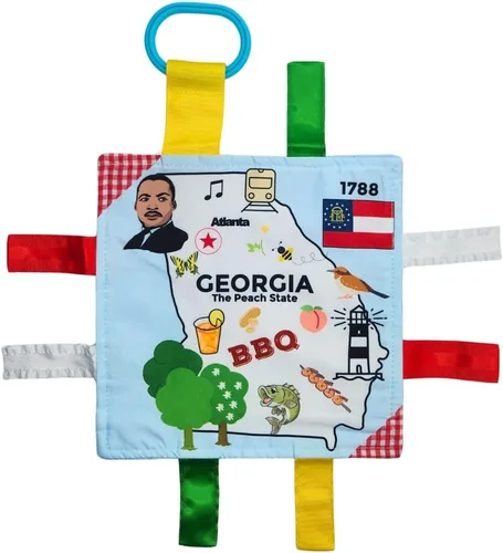 Vista 39 de Baby Jack & Co - Cochecito de juguete para bebés de 8 x 8 pulgadas con etiqueta del estado de Arkansas, juguetes arrugados para desarrollar cinco