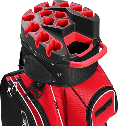 Vista 11 de UNIHIMAL Bolsa de carrito de golf de 14 vías Pro con divisor de longitud completa, bolsa de golf para hombres con asas y cubierta para lluvia