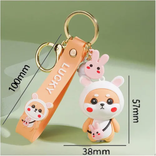 Vista 5 de Xmingz Llavero de perro Shiba Inu de dibujos animados para mujer
