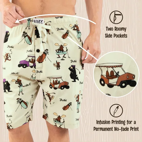 Vista 161 de Lazy One - Pantalones cortos de pijama para hombre, ropa de dormir