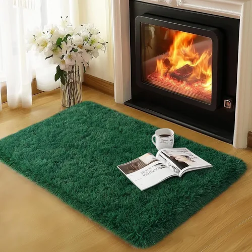 Vista 93 de qulint Alfombra negra para dormitorio, alfombra de área pequeña de 2 x 3 pies para habitación de niños, alfombra suave y mullida para sala de estar