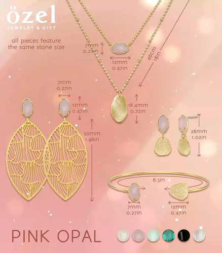 Vista 6 de OZEL - Pulseras para mujer, chapados en oro real de 18 quilates, pulseras de oro de cristal colorido para regalos