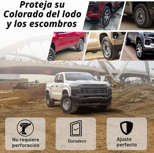 Vista 4 de Muslogy Para Colorado 2023+ Guardabarros Sin Extensión de Guardabarros Delanteros y Traseros Protectores contra Salpicaduras Sin Perforación