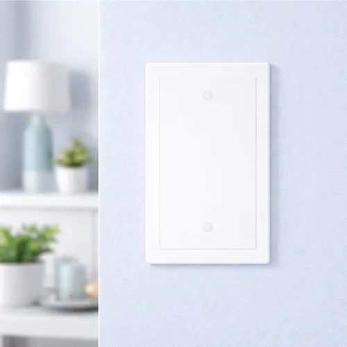 Vista 4 de Bates - Cubierta de pared en blanco con borde moderno, 4.88 x 3.18 pulgadas, paquete de 4, blanco, 1 banda, placa de cubierta de salida en blanco