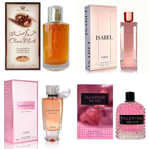 Vista 46 de AFLUXE Set de perfume para mujer, 4 piezas, colección Eau De Parfum de larga duración, almizcle Choco/Milano Mujer/6pm Rosa/7AM Fresh