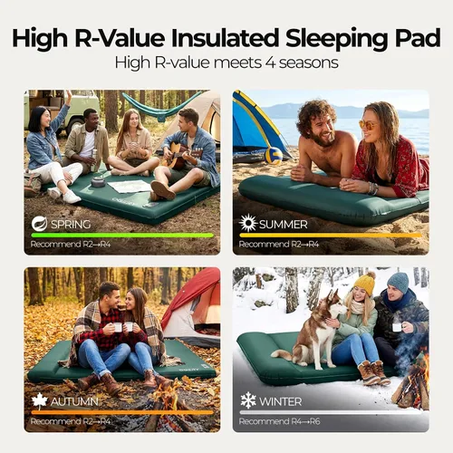 Vista 8 de OGERY Almohadilla de dormir autoinflable con bomba eléctrica, almohadilla de espuma viscoelástica ultra gruesa de 3.15 pulgadas, almohadilla