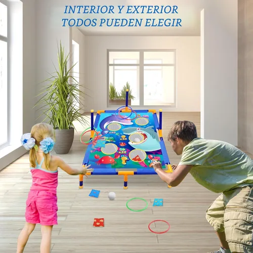 Vista 6 de Juego de lanzamiento de bolsas de frijoles de animales, juego de lanzamiento al aire libre, suministros de fiesta familiar para niños, regalo
