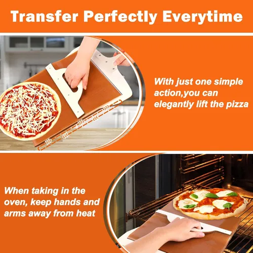 Vista 6 de XANGNIER Pala deslizante de pizza, la cáscara de pizza que transfiere perfectamente la pizza, pizza súper mágica, pala de pizza inteligente