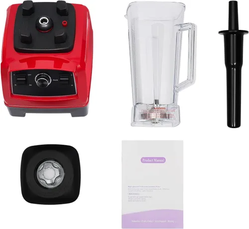Vista 9 de Licuadora comercial resistente del batido de 2L 2000W, rojo, velocidades múltiples