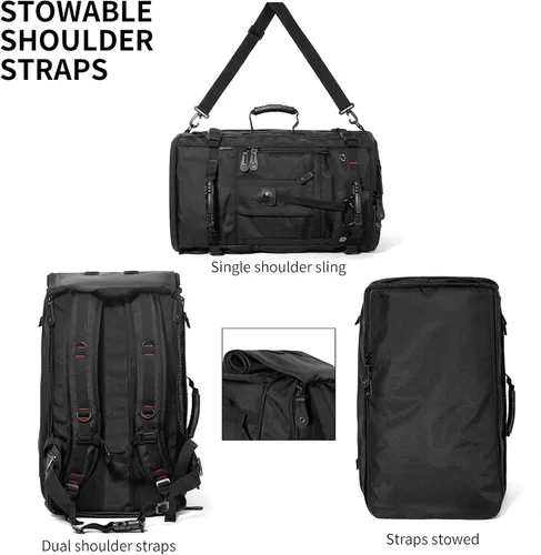 Vista 5 de YOUMIAN Mochila de gran capacidad para viajes, senderismo, deportes, bolsa de lona convertible duradera para portátil y avión