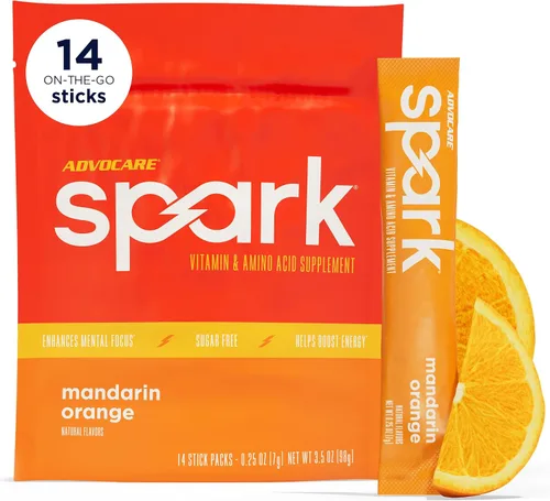 Vista 14 de AdvoCare Spark Energy & Focus, sin azúcar, frambuesa azul, 14 barras Suplemento de vitaminas y aminoácidos, fórmula sin azúcar que apoya la energía