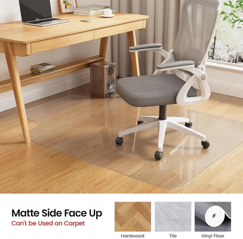Vista 7 de Yecaye Desk Chair Mat for Hardwood Floor, Office PVC Computer Chair Mat, Floor Protector for Rolling Chairs (Transparent, 45" x 53")