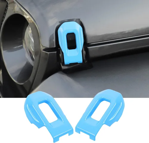 Vista 10 de Hoolcar Cubierta de soportes de cierre de capó para Jeep Wrangler JL JLU 2018-2021 y Gladiator JT 2020-2021, azul