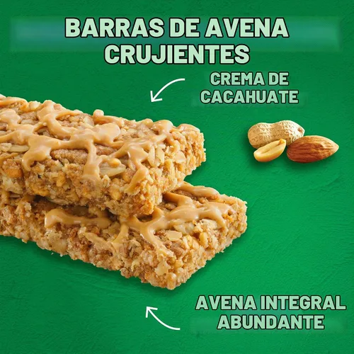 Vista 5 de Nature Valley - Barras de granola crujientes, mantequilla de maní, 12 unidades, 8.94 onzas (6 sobres) Avena integral con mantequilla de maní