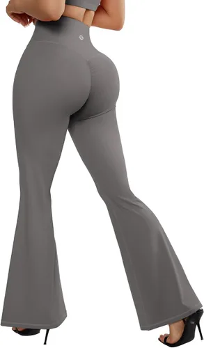 Vista 4 de SUUKSESS Leggings acampanados para mujer, pantalones de yoga de cintura alta con corte de bota y levantamiento de glúteos