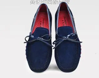 Vista 6 de HAPPYSHOPTM Mens Genuine Leather Lace-up Moccasin Loafers Driving Shoes Comfort Slip-on Penny Loafers EUR