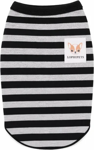 Vista 2 de Lophipets camisas para perros pequeños 100% algodón a rayas para cachorros perros Chihuahua