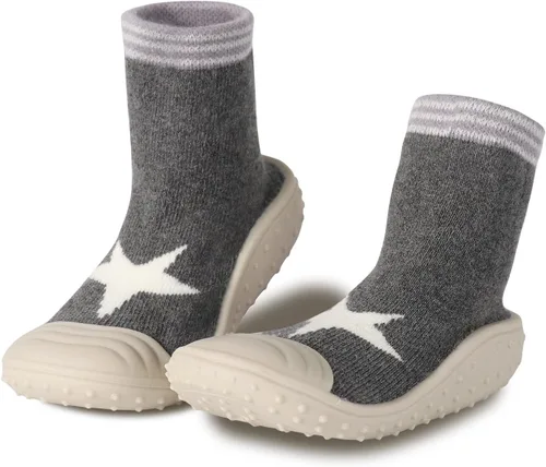 Vista 2 de Zapatos de calcetín para bebés y niños, suela de goma antideslizante, ligeras, elásticas, para el primer paseo, para recién nacidos, zapatos