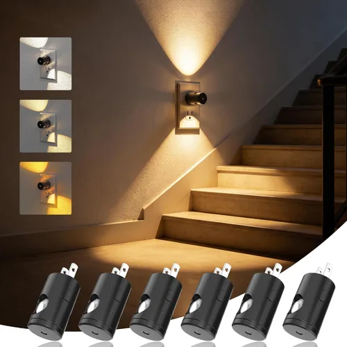 Vista 9 de JandCase Luces nocturnas que se enchufan a la pared, paquete de 12 mini Negro