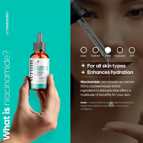 Vista 4 de ArtNaturals - Suero facial de 10% niacinamida activa con 1% de zinc PCA y vitamina B3, fórmula avanzada ácido hialurónico, reductor de poros