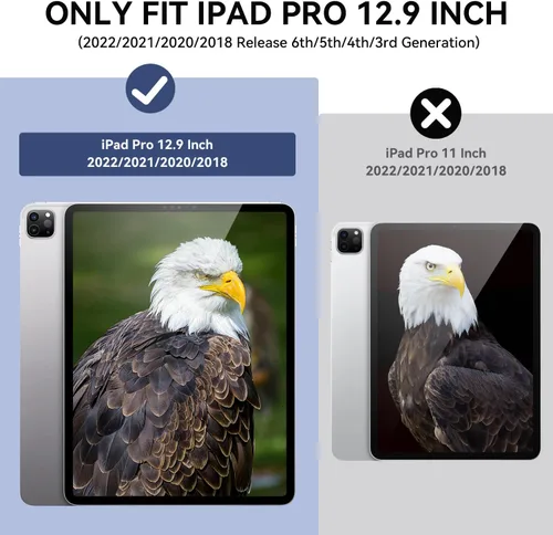 Vista 2 de ZoneFoker Funda para iPad Pro 12.9 Pulgadas 6ª/5ª/4ª/3ª Generación 2022/2021/2020/2018, Funda Protectora Esbelta y Resistente para iPad Pro 12.9
