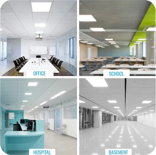 Vista 6 de LEDMyplace - Lámpara de techo LED de pantalla plana de 2 x 2 pulgadas, para oficina, tienda, almacén, 40 W, 5000 lúmenes, 6500 K luz diurna