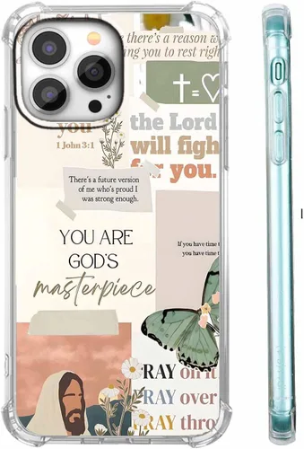 Vista 52 de Funda para Celular con Versículos de la Biblia, Colocación de Citas Cristianas de Jesús, Diseño Collage, Funda Protectora Suave de TPU de Moda