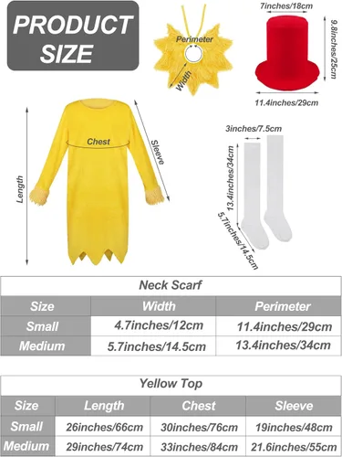Vista 2 de SOMSOC Conjunto de disfraz clásico de libro de cuentos para niños, sombrero rojo de Stovepipe de felpa, chal mullido, calcetines hasta la rodilla