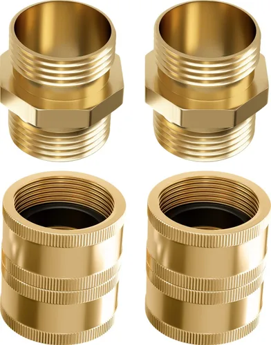 Vista 11 de DBR Tech® Adaptador de manguera hembra a hembra Conector de manguera de jardín resistente a prueba de fugas, accesorios de latón de agua GHT