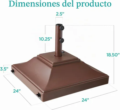 Vista 7 de Best Choice Products Base de sombrilla móvil rellenable, base resistente, soporte de mercado cuadrado escalonado para patio, terraza, exterior con 4