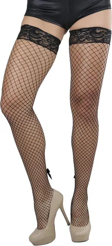 Vista 13 de ToBeInStyle Medias de red atemporales con costura trasera para mujer