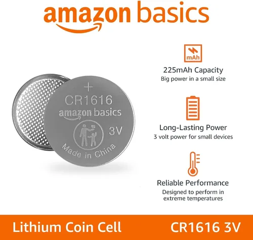 Vista 12 de Amazon Basics Paquete de 2 pilas de litio CR2025, 3 voltios, potencia de larga duración, sin mercurio