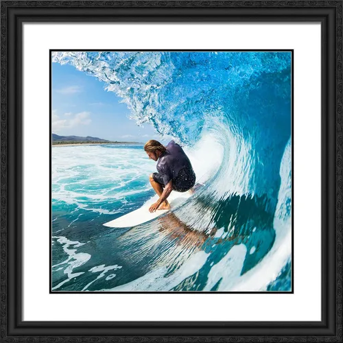 Vista 4 de ArtDirect Marco de madera ornamentado negro enmarcado personalizado de 12 x 12 pulgadas y tu foto o arte. Sube cualquier imagen y la imprimiremos