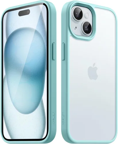 Vista 7 de JETech Funda mate para iPhone 15 Plus de 6.7 pulgadas, a prueba de golpes, protección contra caídas de grado militar, cubierta trasera translúcida