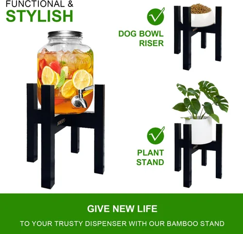 Vista 4 de Soporte ajustable para dispensador de bebidas, soporte para dispensador de 6 a 11 pulgadas, se adapta a tarros de agua de vidrio de 1 a 3 galones