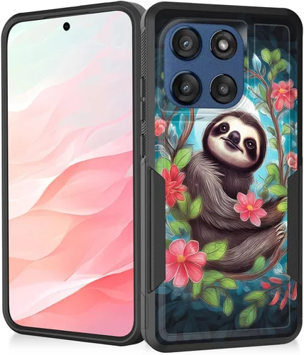 Vista 189 de Funda para Moto G Play 4G 2024, resistente de doble capa híbrida de policarbonato duro, goma suave, a prueba de golpes, funda protectora resistente