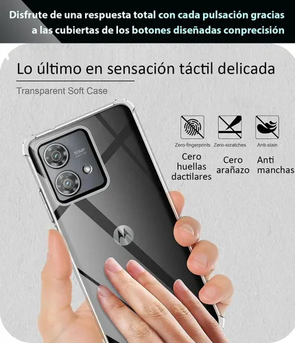 Vista 4 de USTIYA Funda para Motorola Moto Edge 40 Neo Clear TPU Cuatro Esquinas Cubierta Protectora Transparente Suave