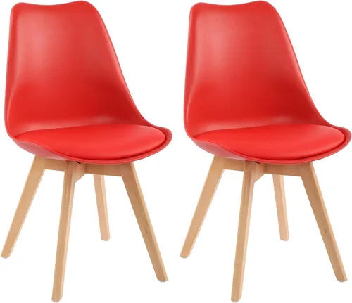 Vista 12 de LSSBOUGHT Sillas de comedor modernas de mediados de siglo con patas de Negro