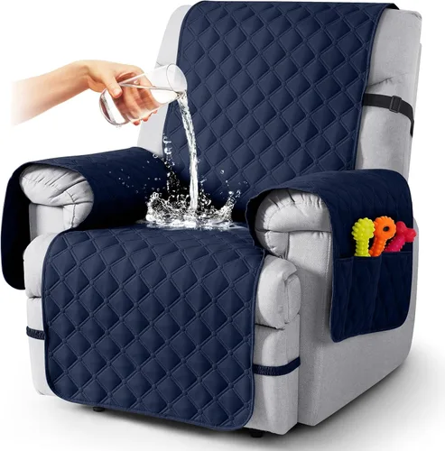 Vista 60 de TAOCOCO Fundas reclinables 100% impermeables, con correas para las piernas, funda de sofá reclinable reversible para silla reclinable, protector