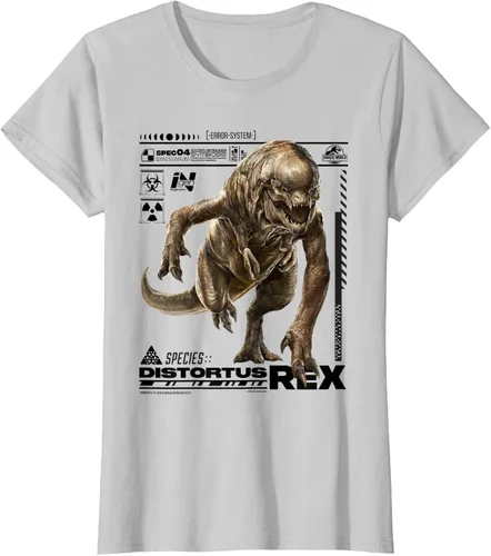 Vista 18 de Jurassic World Rebirth Distortus Rex Ingen Species File Camiseta Gris Oscuro