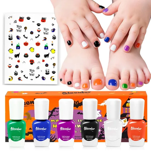 Vista 8 de Juego de Esmalte de Uñas de Secado Rápido para Niños, Esmalte de Uñas No Tóxico para Niños Pequeños, Esmalte para Uñas de las Manos Despegable a