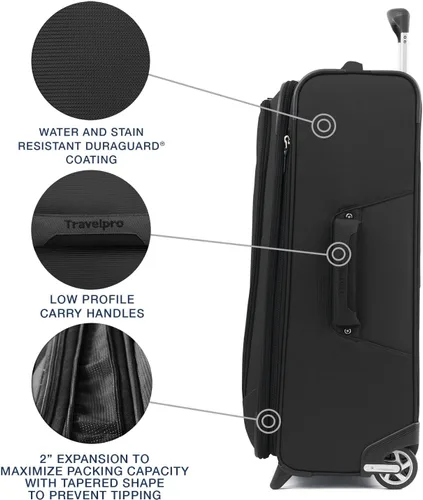 Vista 3 de Travelpro Maxlite 5 Softside - Equipaje vertical expandible de 2 ruedas maleta ligera para hombres y mujeres Negro