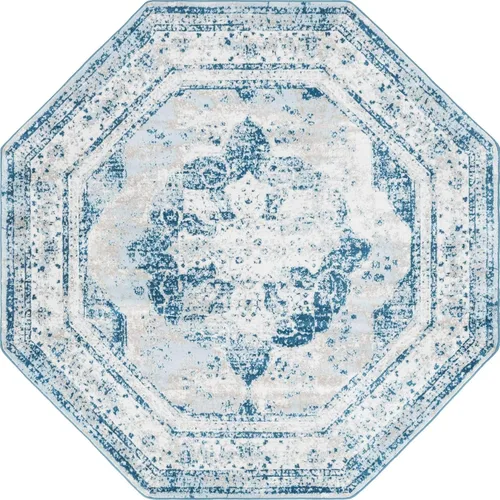 Vista 94 de Unique Loom, colección Sofía - Alfombra de la colección Salle Garnier (4' 1" x 6' 1", turquesa/azul, rectangular)