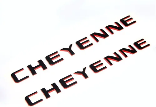 Vista 6 de Yoaoo 2Pack OEM emblemas de placa de Cheyenne en negro 3D Compatible con Silverado, nuevo, brillante y con brillo