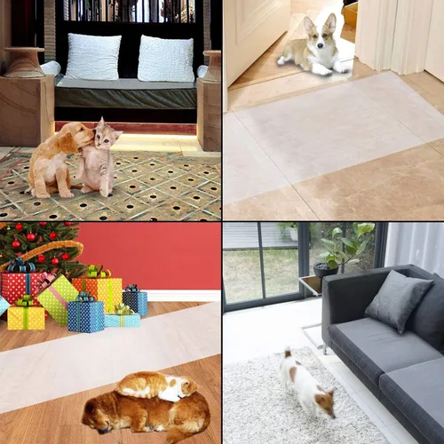Vista 4 de Alfombrilla eléctrica para perros y mascotas, alfombrilla de choque para perros, gatos, protector de muebles, 60 x 12 pulgadas