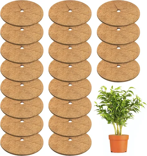 Vista 8 de Legigo 10 piezas Anillos de Mantillo de Fibra de Coco Alfombrilla Protectora de Plantas de Árbol, 6 Pulgadas Anillo de Protección de Árbol de Fibra