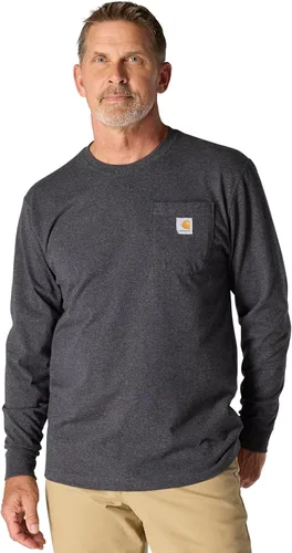 Vista 9 de Carhartt Camiseta de trabajo de manga larga con bolsillo para hombre Negro