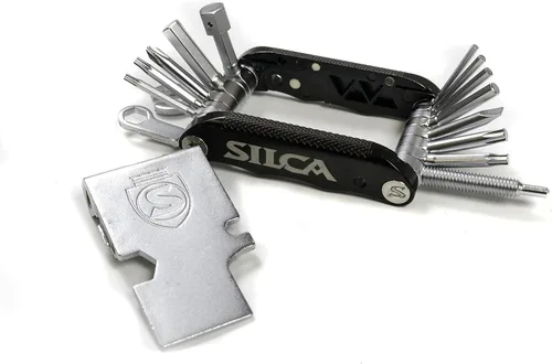 Vista 4 de SILCA TREDICI MultiTool 13 herramientas de enfoque minimalista multiherramientas de acero con acabado cromado endurecido barras laterales