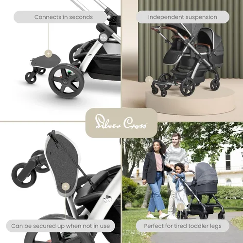Vista 3 de Silver Cross Paseo a bordo de ola/costa Accesorios para cochecito Sistema de viaje compacto Agarre máximo Duradero