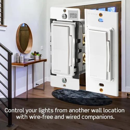 Vista 7 de Leviton Decora Smart interruptor regulador de intensidad, 0-10V, Wi-Fi, requiere cable neutro, funciona con Matter, My Leviton, Alexa, Google